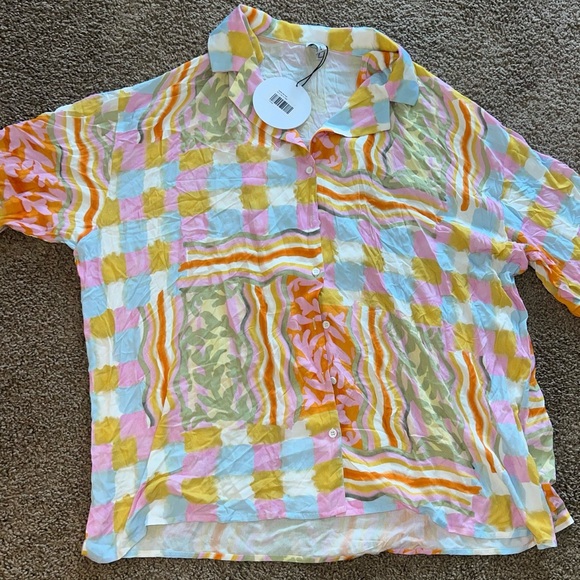 Princess Polly Caraliia Abstract Print Oversize Camp Shirt - Picture 3 of 7